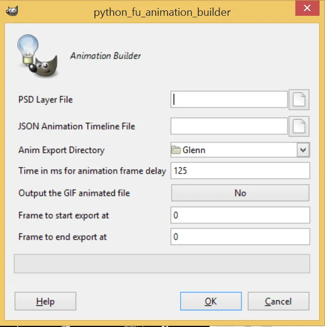 GIMP Animation Builder Plugin UI